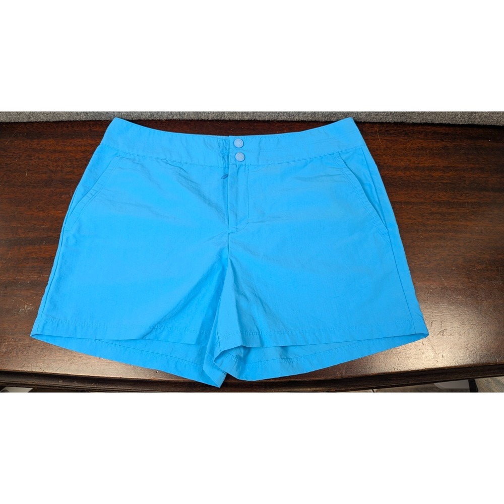 Eddie Bauer Women's Outdoor Hiking Shorts Blue Lightweight Nylon Travel Shorts 6
